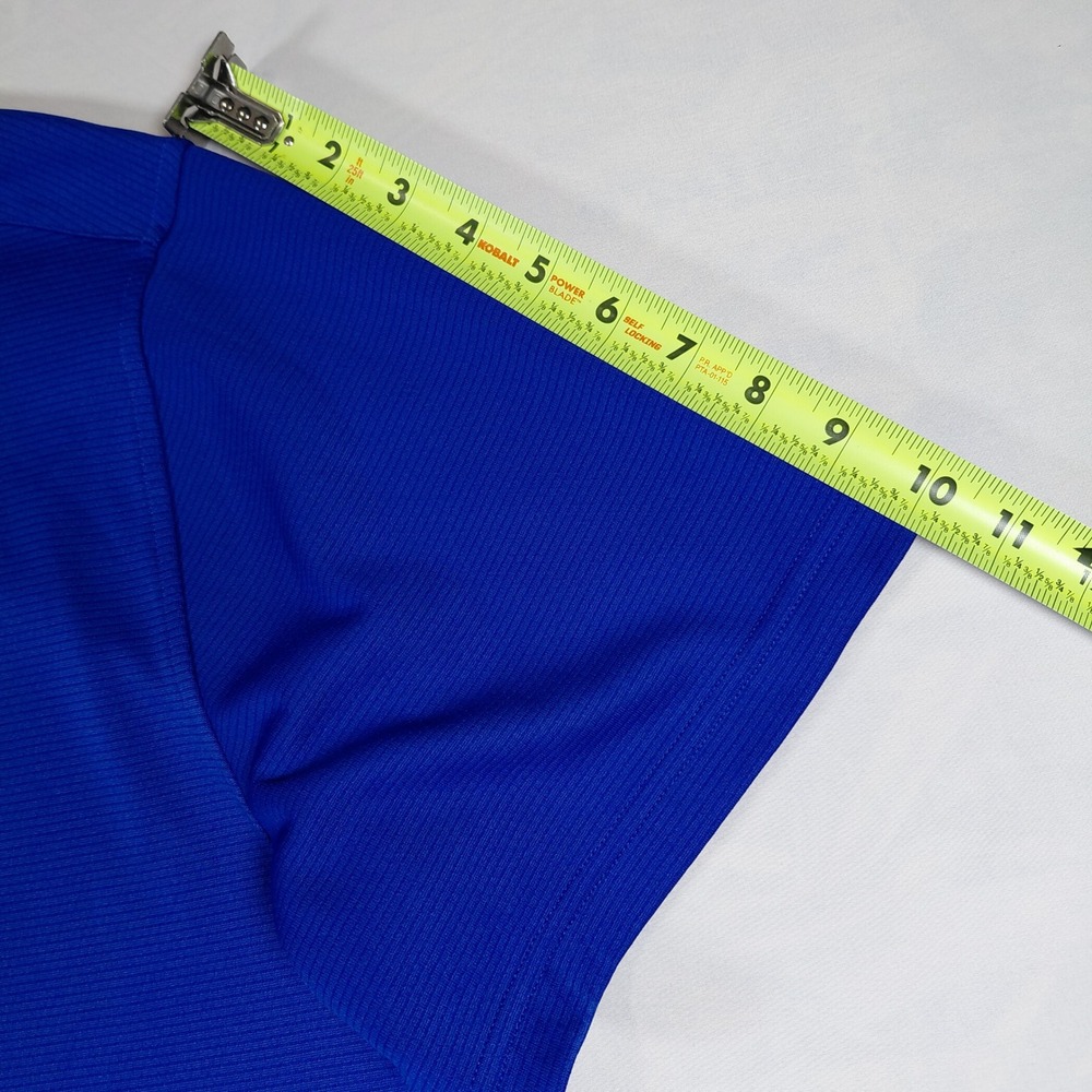 Under Armour Mens XXL Blue Textured Performance Polo Shirt Loose Short Sleeve - Picture 11 of 11